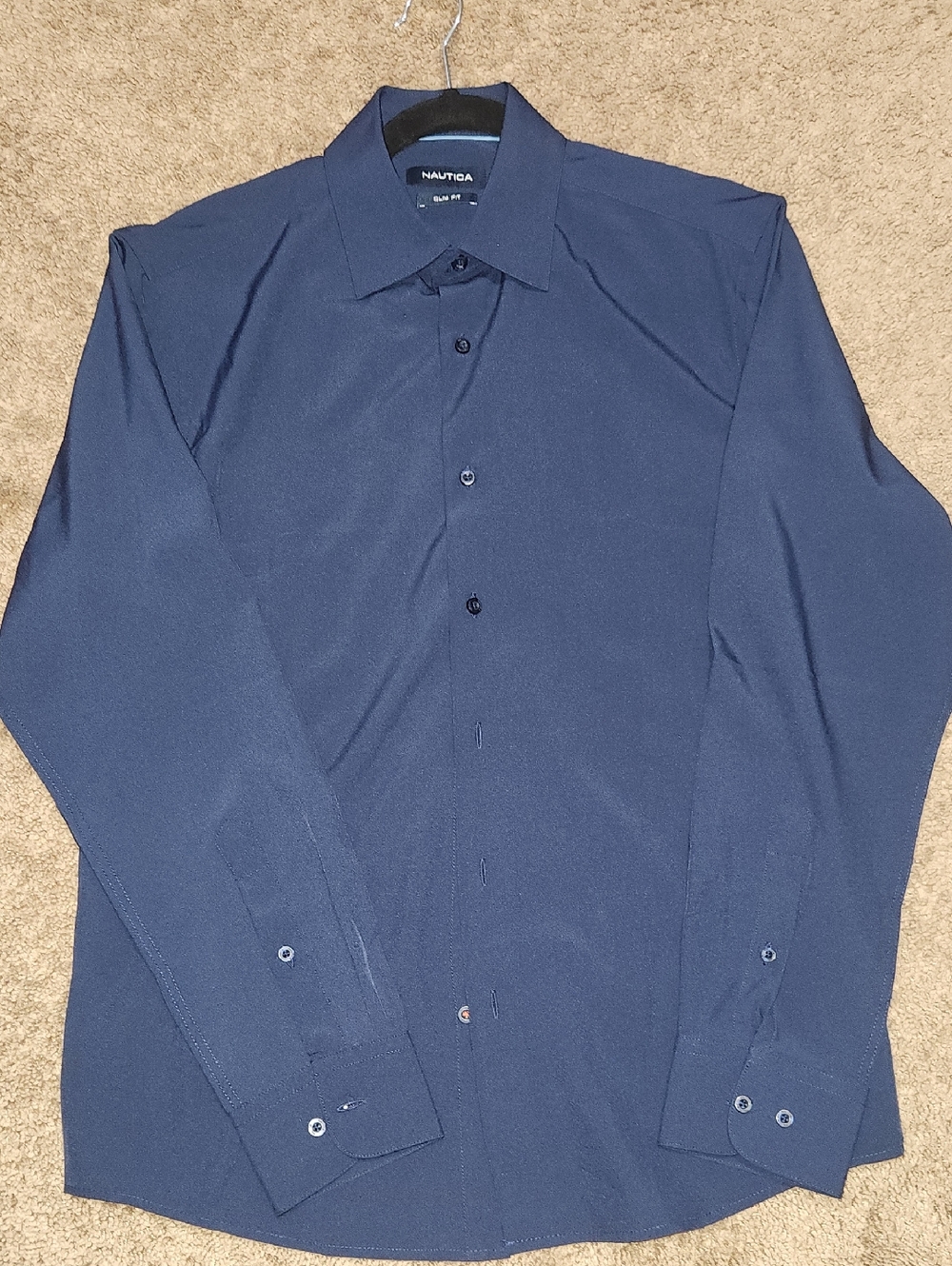 Nautica Men's Solid Navy Dress Shirt